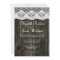 Black White Rustic Lace Wood Wedding Invitations