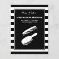 Black White Salon Reminder