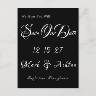 Black & White Save the Date Post Card