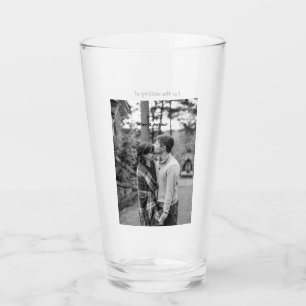 black white save the date QR add website name phot Glass
