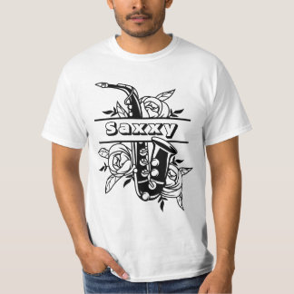 Black & White 'Saxxy' Saxophone, Musician T-Shirt