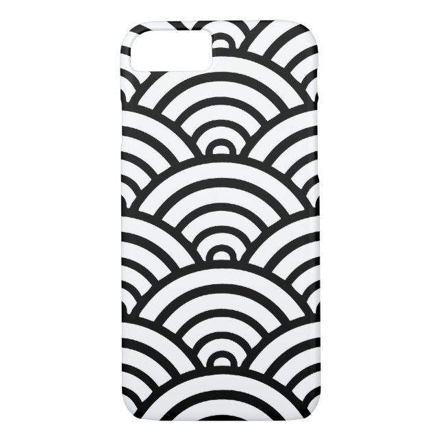 Black & White Scallop Pattern Case-Mate iPhone Case (Back)