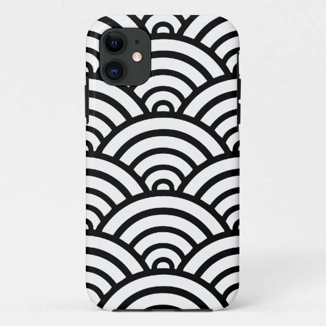 Black & White Scallop Pattern Case-Mate iPhone Case (Back)