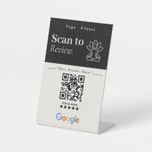 Black & White Scan to Review QR Code Sign