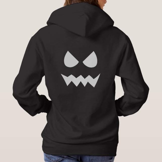 Black & White Scary Halloween Ghost Face T-Shirt Hoodie (Back)
