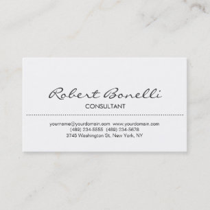 Black & White Script Consultant Business Card