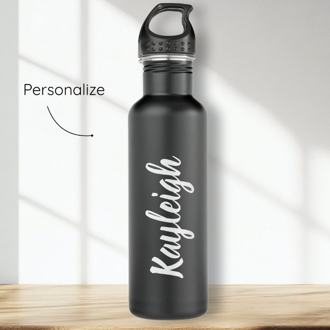 Black & White Script Custom Name 710 Ml Water Bottle (Creator Uploaded)