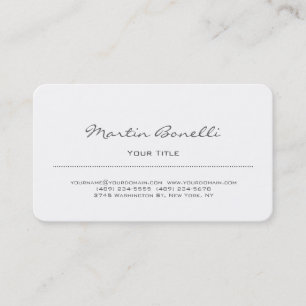 Black & White Script Simple Trendy Business Card