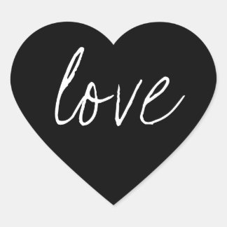 Black White Script Sticker Love