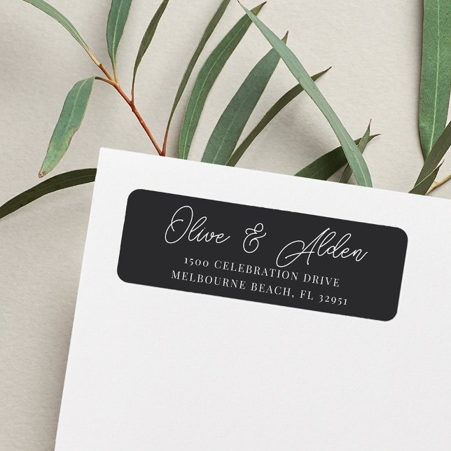 Black & White Script Wedding Return Address (Creator Uploaded)