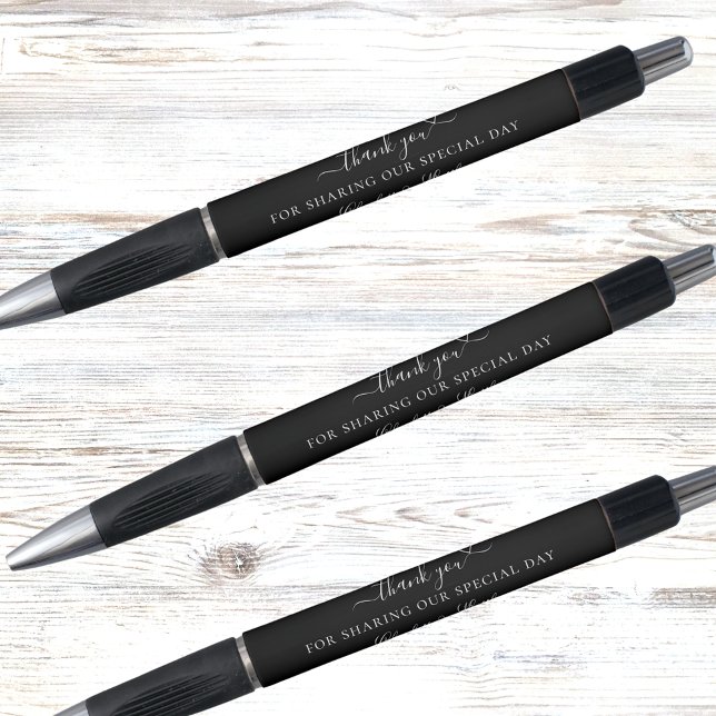 Black white script wedding thank you (Creator Uploaded)