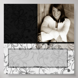 Black & White scroll customisable autograph poster