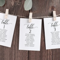 Black & White, Seating Plan Cards with Guest Names