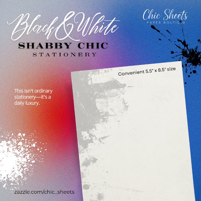 Black & White Shabby Chic Design Stationery (Creator Uploaded)