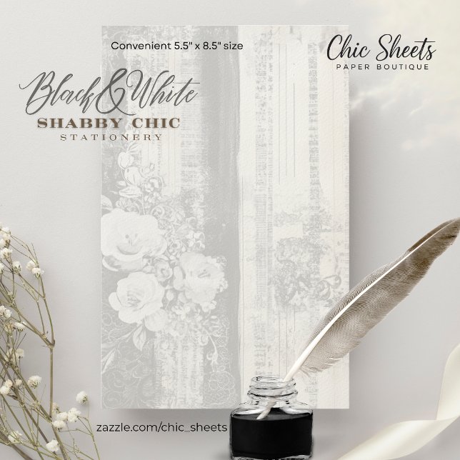 Black & White Shabby Chic Design Stationery (Creator Uploaded)
