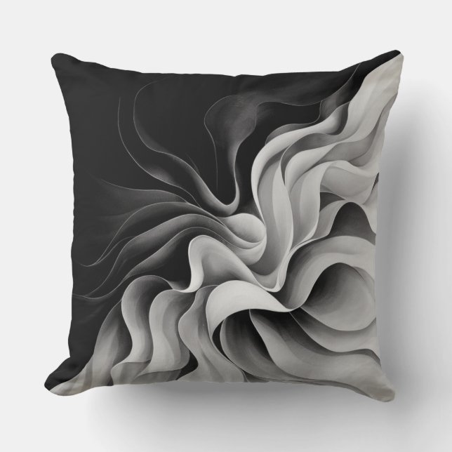Black White Shades Ombre Effect  Cushion (Front)