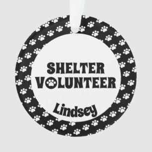 Black & White Shelter Volunteer Ornament