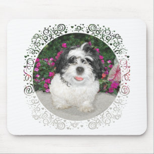 Black & White Shih Tzu Puppy Rescue Dog Mouse Pad