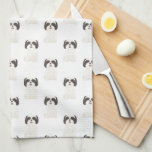 Black & White Shih Tzu Tea Towel<br><div class="desc">This beautifully detailed black and white Shih Tzu watercolor illustration is set in cheery rows that pop enough for stand alone pieces or can serve as a neutral! For the sweetest gifts, add more matching items from the collection! To see more work and learn about this artist, visit her at:...</div>