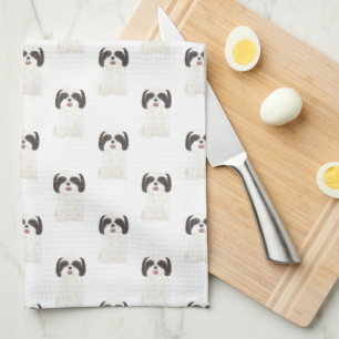 Black & White Shih Tzu Tea Towel