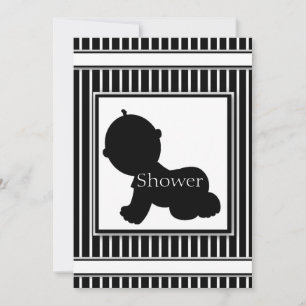 Black & White Silhouette Baby Shower Invitations
