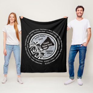 Black, White, Silver Cheer Coach Gift Ideas Fleece Blanket