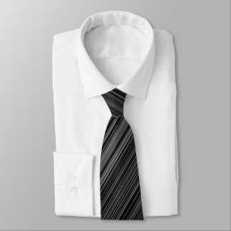 Black white silver grey stripe tie
