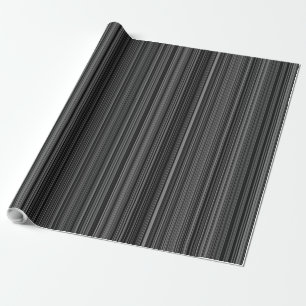 Black white silver grey stripe wrapping paper