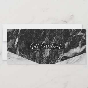 Black White & Silver Marble Glam Gift Certificate