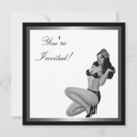 Black & White Silver Style Pin-Up Girl 20