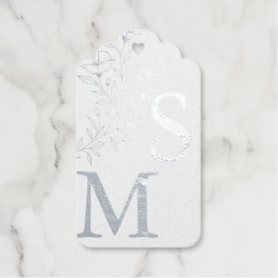 Black White Silver Wedding Favour Gift Tags
