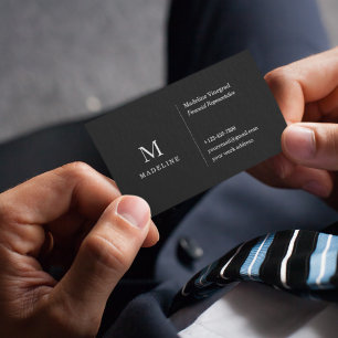Black & White Simple Basic Minimalist Style Custom Business Card
