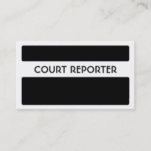 Black white simple court reporter business cards