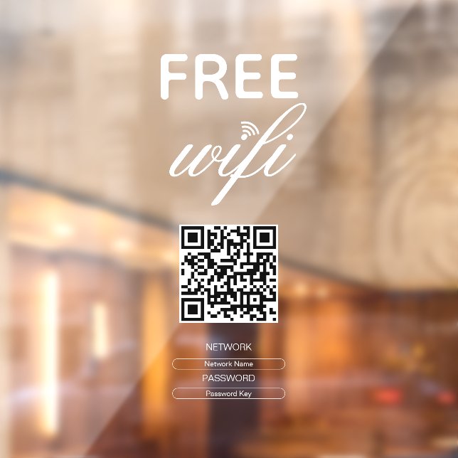 Black White Simple Free Wi-Fi QR Code Place  (Sheet 2)