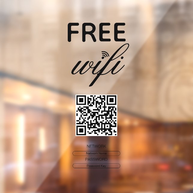 Black White Simple Free Wi-Fi QR Code Place  (Sheet 2)