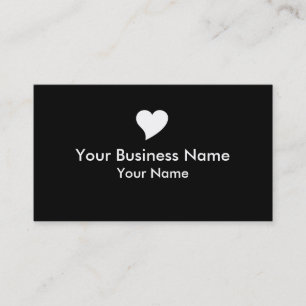 Black white simple heart business cards