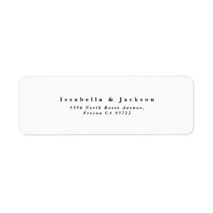 Black & White Simple Minimalist Chic Wedding Label