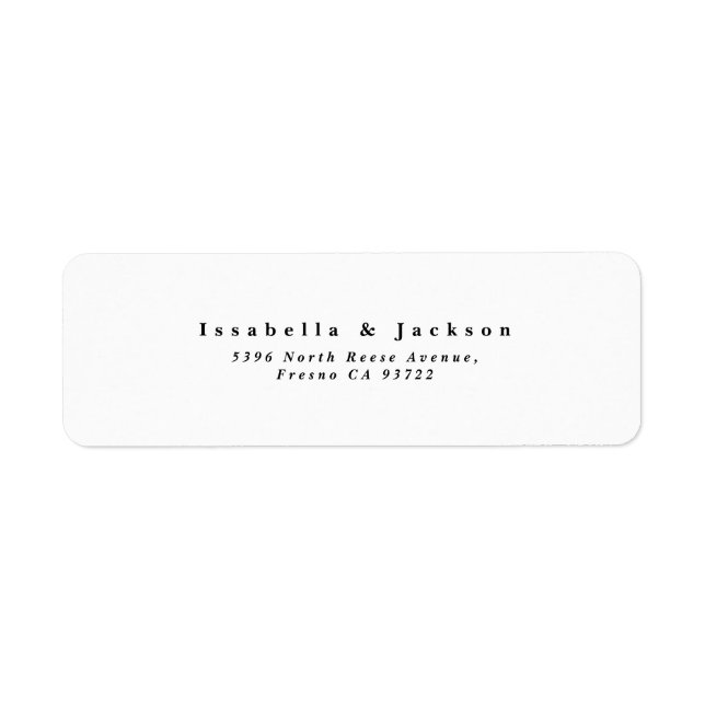 Black & White Simple Minimalist Chic Wedding Label (Front)