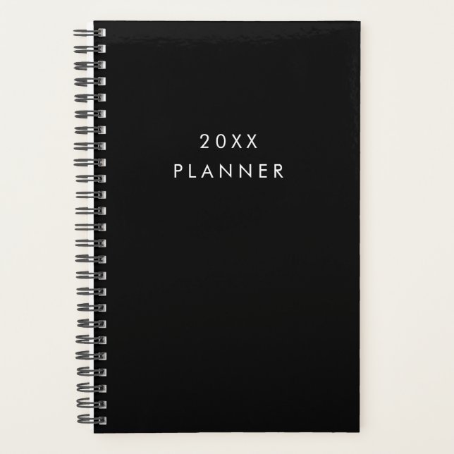 Black & White Simple Minimalist Planner (Front)