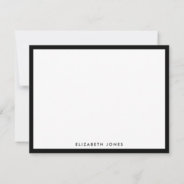 Black White Simple Modern Chic Classic Minimalist Card (Front)
