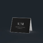 Black & White Simple Monogram Wedding Thank You  Card<br><div class="desc">Say thank you with timeless elegance using this black and white monogram wedding thank you card. The minimalist design and classic colour palette create a modern yet sophisticated look, perfect for brides and grooms who love simple, elegant wedding stationery. Personalise it with your initials, names, or wedding date to make...</div>