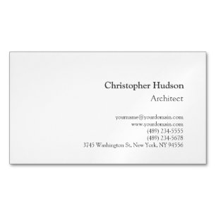 Black White Simple Plain Architect Business Card