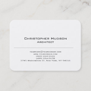 Black White Simple Plain Architect Business Card