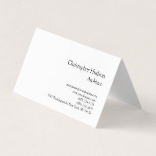 Black White Simple Plain Architect Business Card