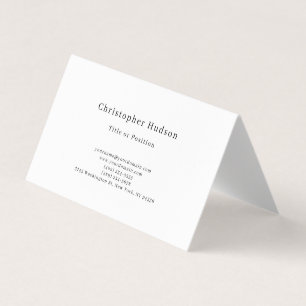 Black & White Simple Plain Minimalist Business Card
