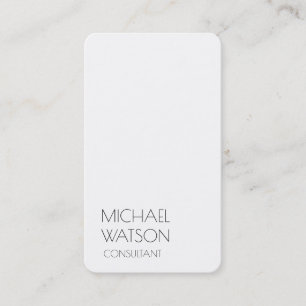 Black White Simple Plain Trendy Consultant Business Card