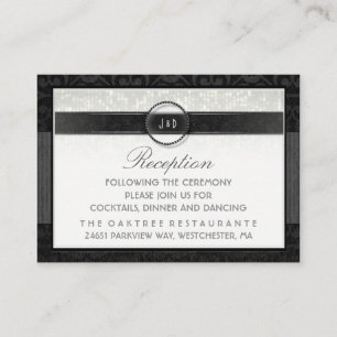 Black & White Simplicity Art Deco Reception Card