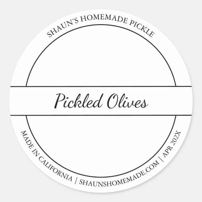 Black & White Sketch Pickled Olive label (Front)