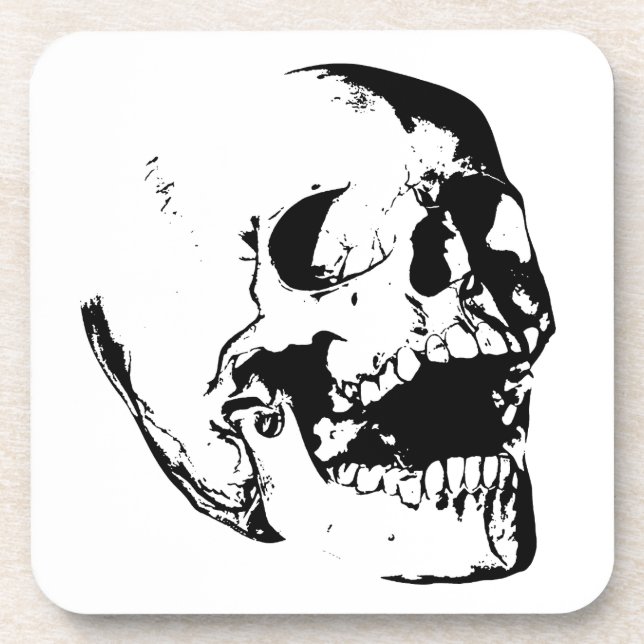 Black White Skull Coaster (Front)
