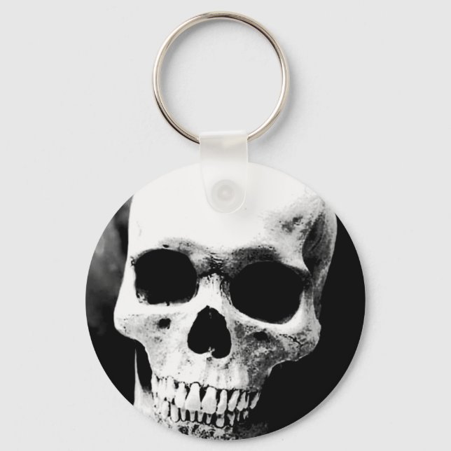 Black & White Skull Key Ring (Front)